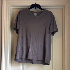Polo by Ralph Lauren Charcoal V-Neck Men's Tee